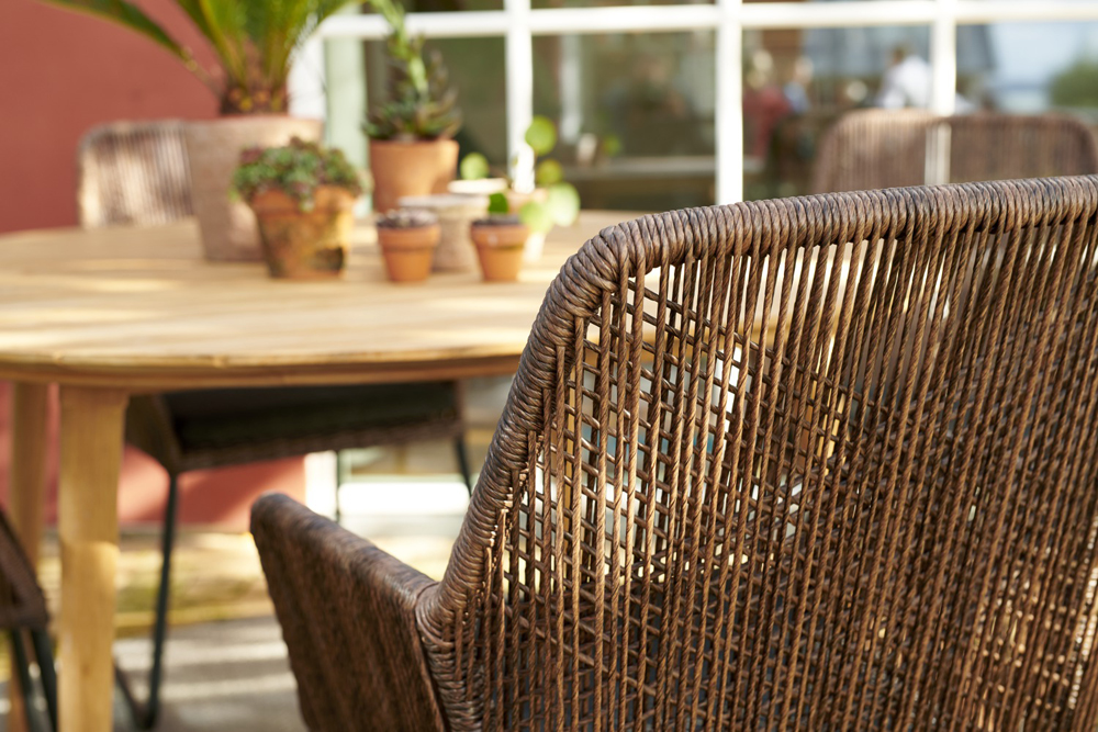 Gartensessel MIDWAY Kunstrattan braun Gartenstuhl