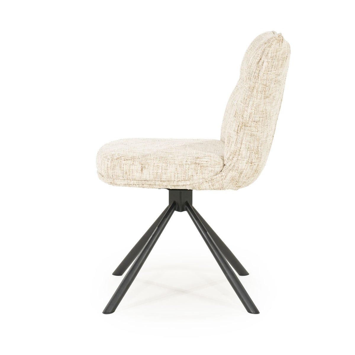 Drehstuhl Ferre Stoff beige Vierfußstuhl Esszimmerstuhl