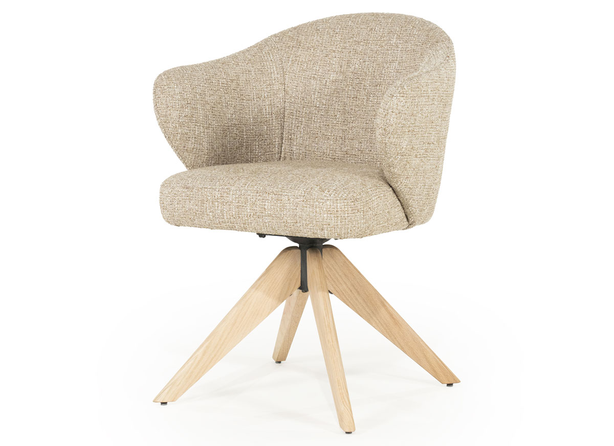 Esszimmer Stuhl Connor drehbar Eiche Stoff taupe