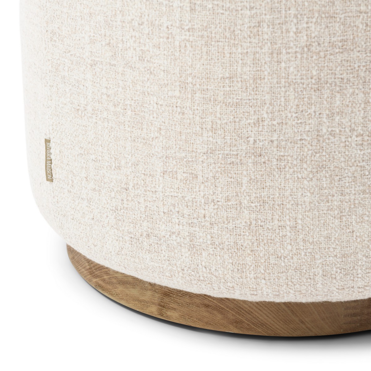 Rivièra Maison Pouf Babylon mit Tablett Small Weiß/Natur