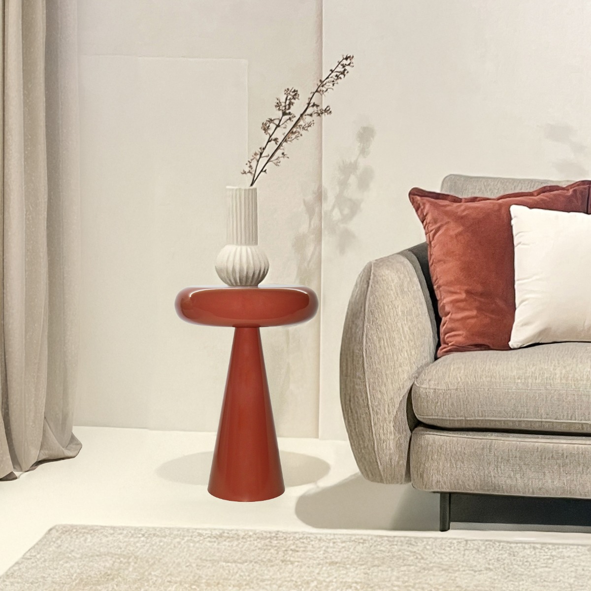Beistelltisch Sam rund Ø 36 cm Metall amber Anstelltisch Sofatisch