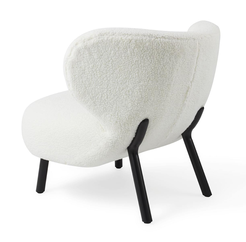 Retro Lounge Sessel Kita cream Teddy Stoff