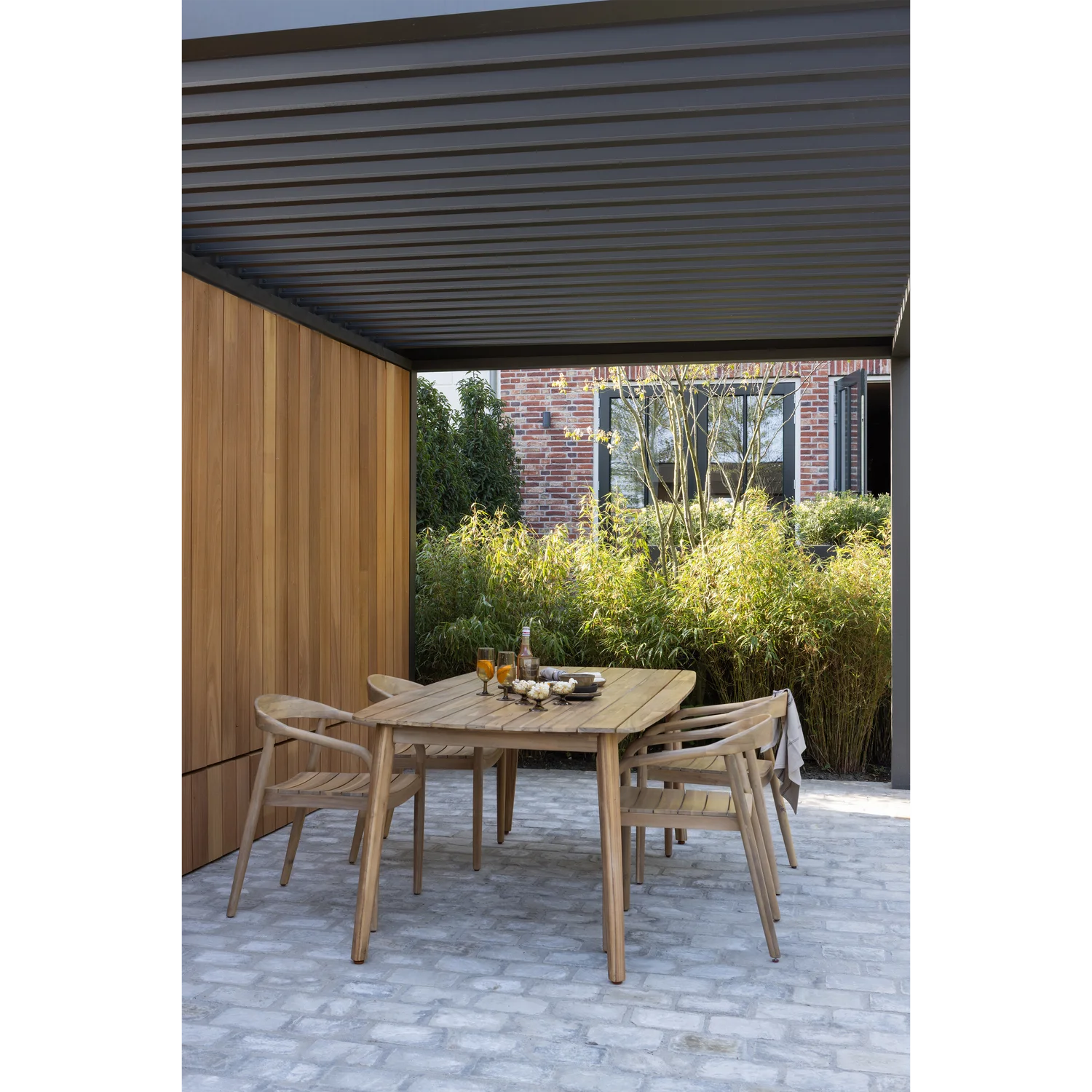 Gartentisch Esstisch KRIS 215 x 90 cm Akazienholz natur