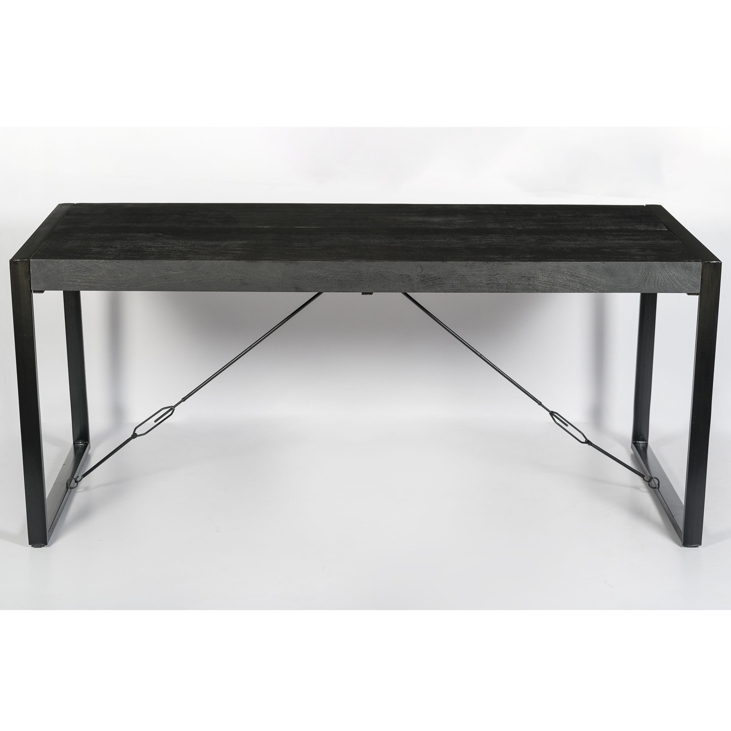 Esstisch Norris 140 x 80 cm Mangoholz Metall schwarz