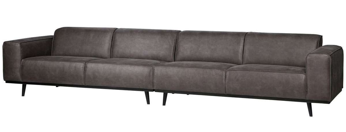 woood XL 4 Sitzer Sofa Statement Eco Leder dunkelgrau Couch