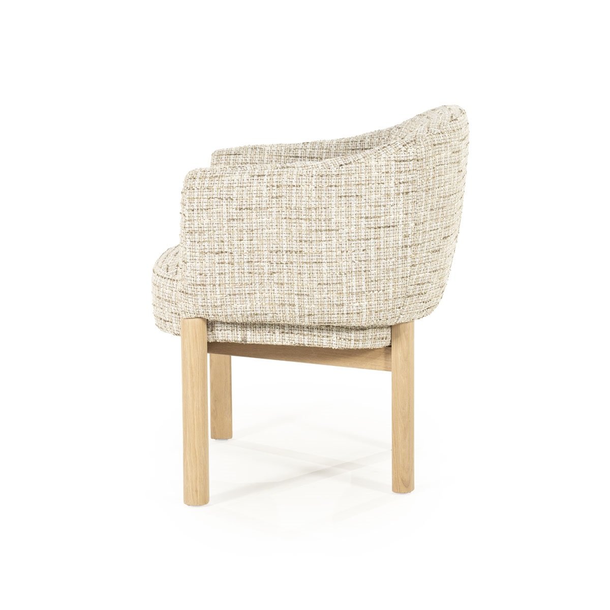 Esszimmerstuhl Micha Armlehnstuhl Eichenholz Stoff beige