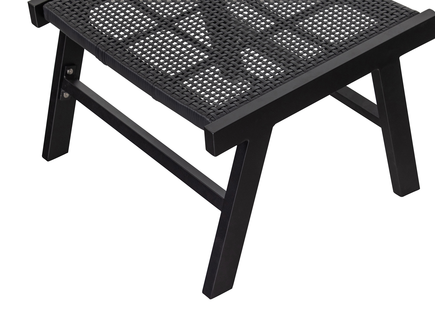 Woood 2er Set Garten Hocker Puk 57 x 54 cm Alu schwarz Fußhocker
