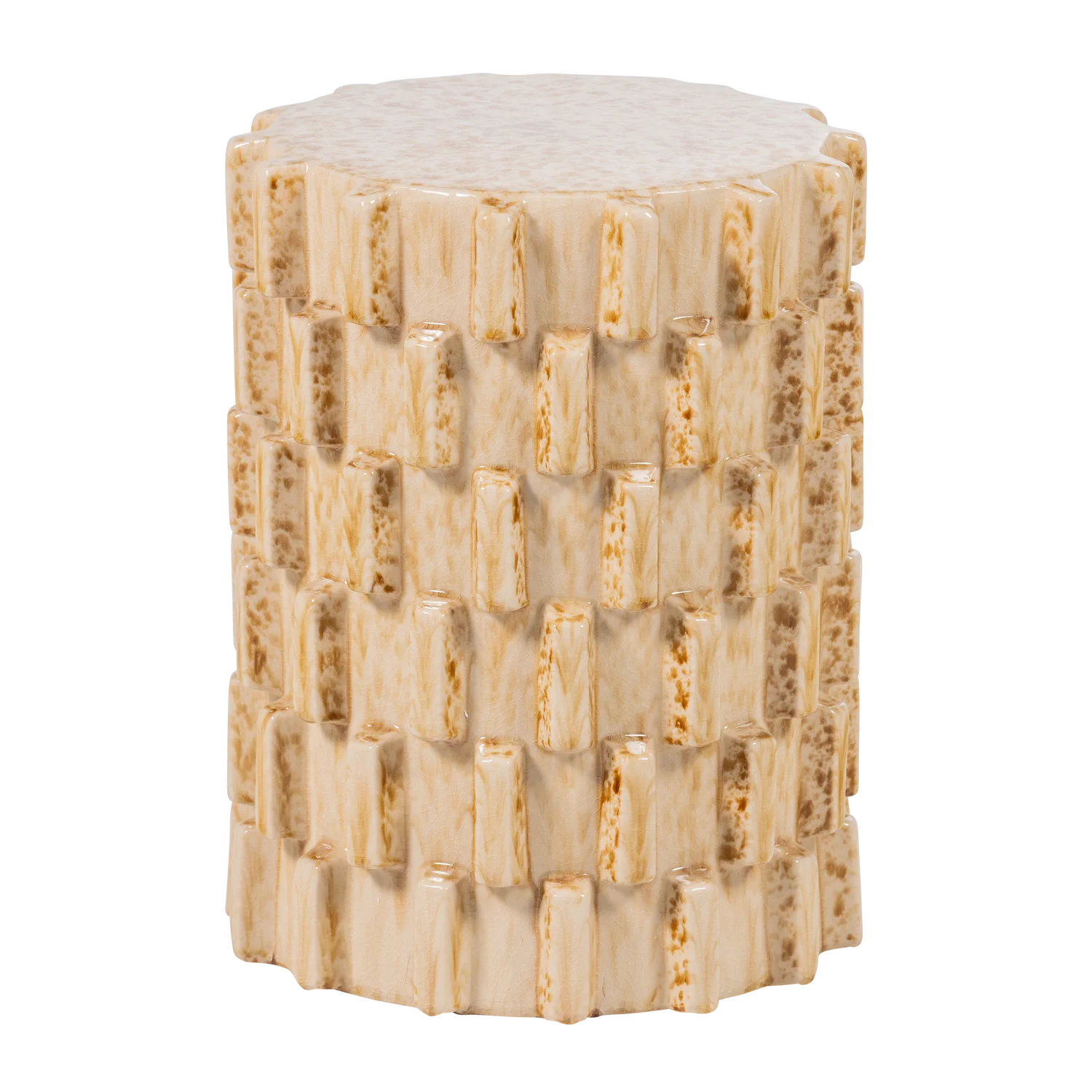 Beistelltisch AXU Ø 35 cm Keramik sandfarben