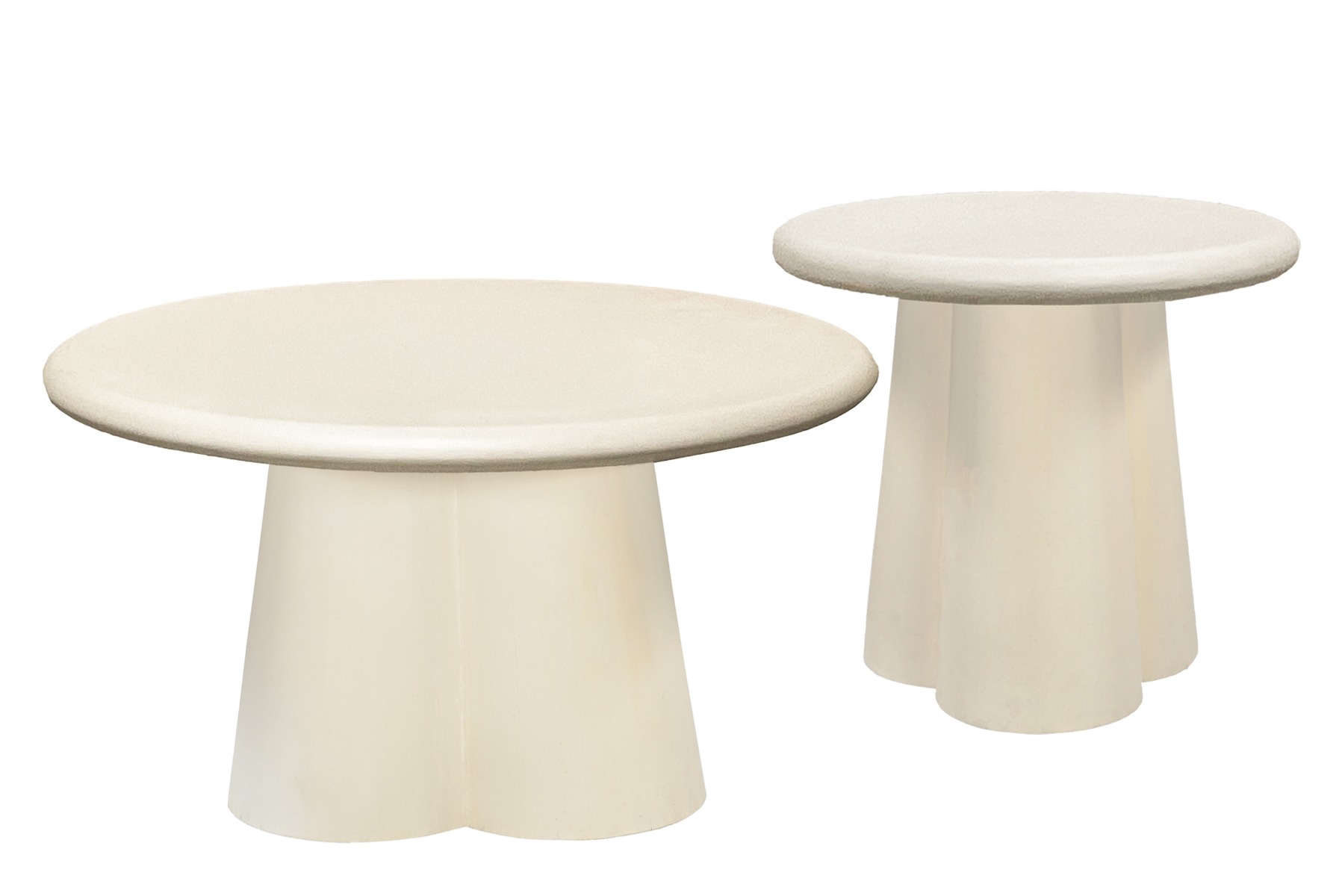 Couchtisch Clubs rund Ø 80 cm MDF Beton cremeweiß 