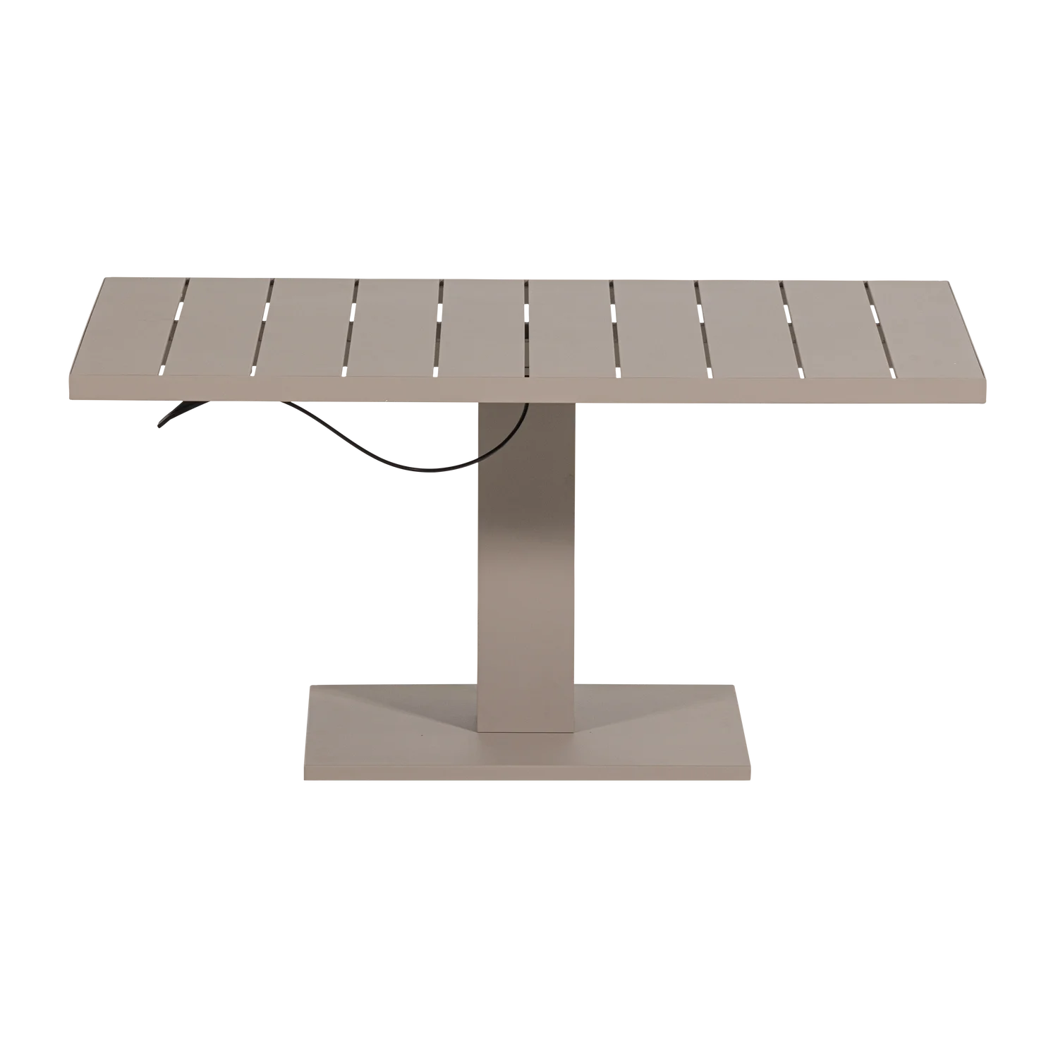 Gartentisch TESSO höhenverstellbar 100 x 80 cm Aluminium sandfarben