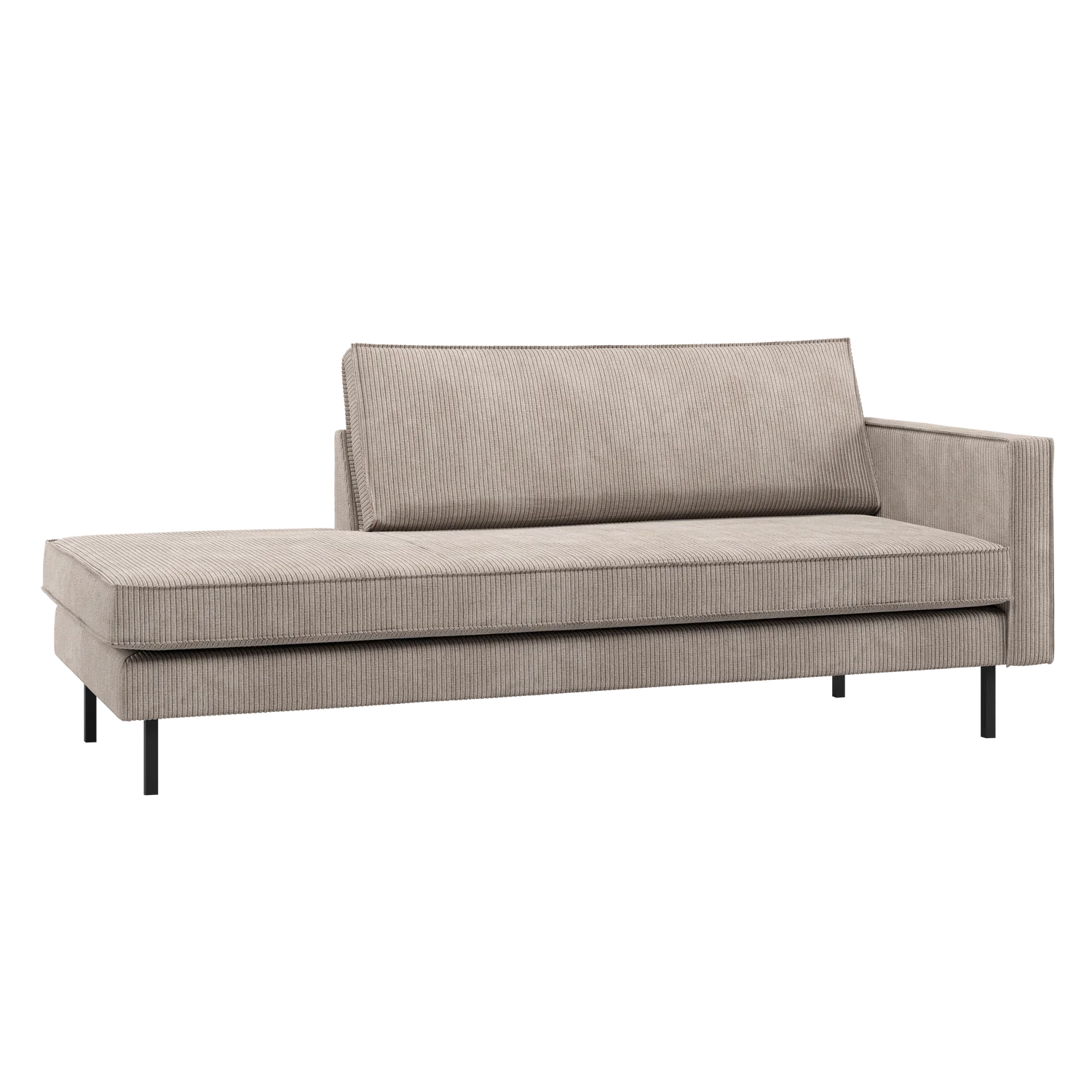 Sofa Chaiselongue RODEO Ripstoff dunkelsand Recamiere rechts Tagesbett