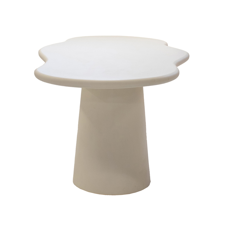 Esstisch NORA organisch oval 260 x 110 cm beige Beton Ciré