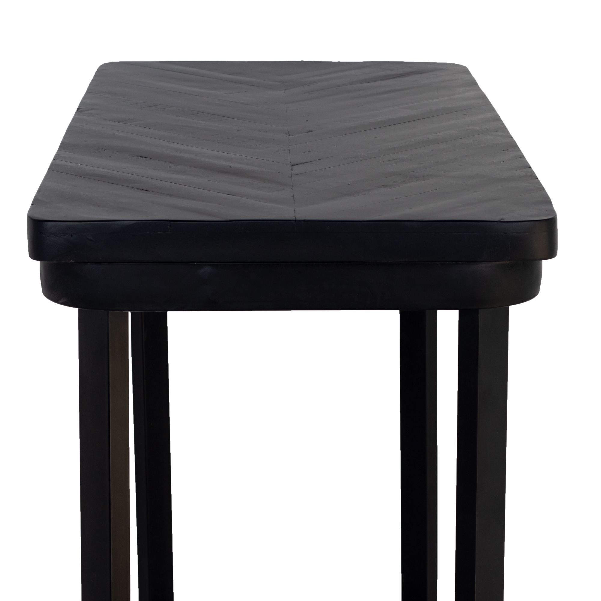Industrie Bartisch BOB 140 x 60 cm Mango Holz schwarz Fischgräte