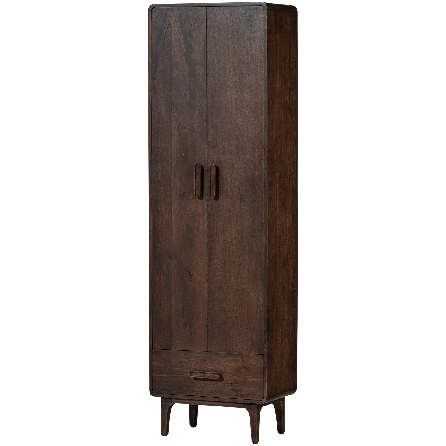 Schrank Hochschrank LIYA H 200 cm Mangoholz dunkelbraun