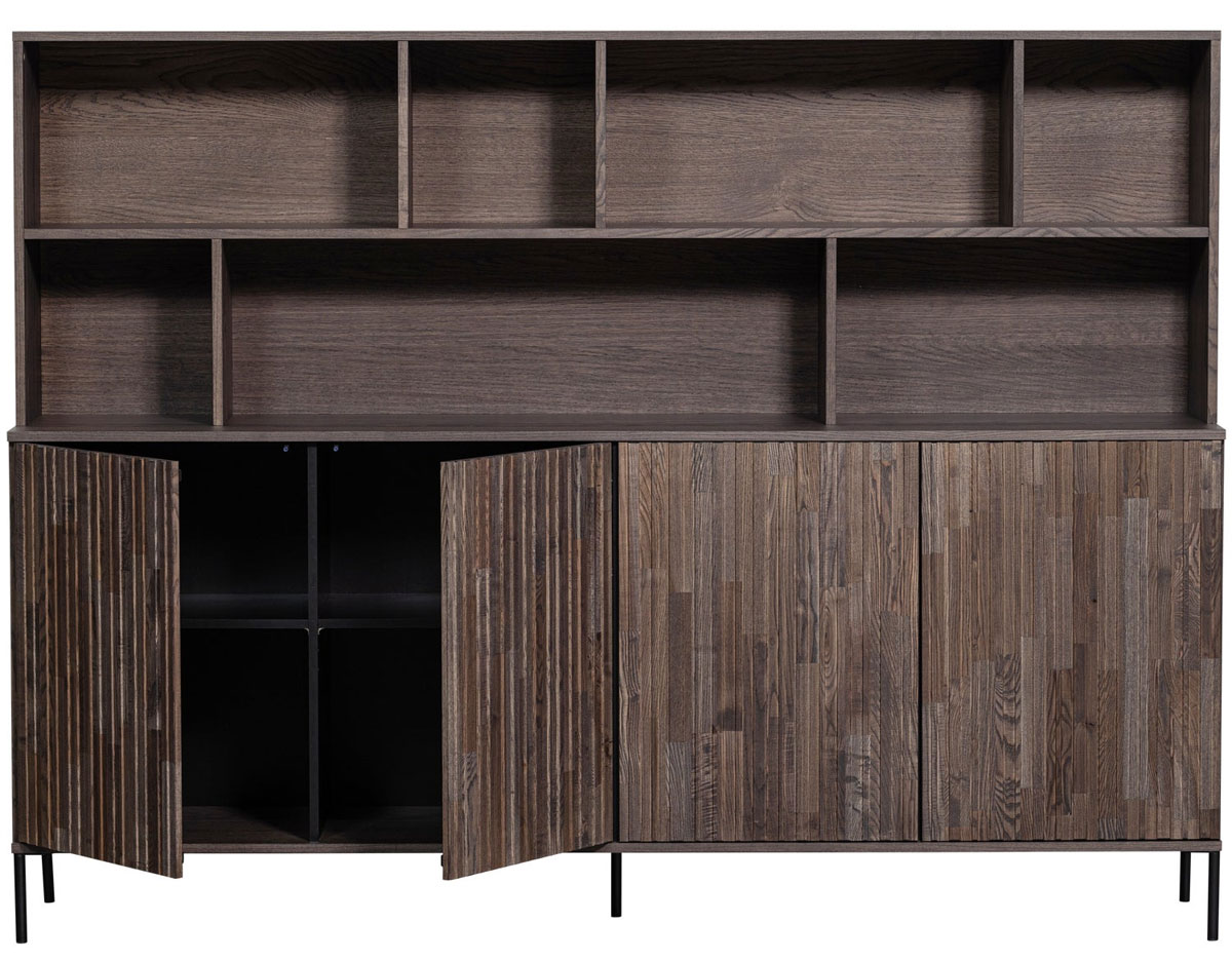Schrank New Gravure 200 cm Esche espresso Anrichte