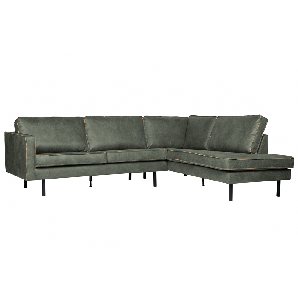 woood Ecksofa Rodeo Leder grün Longchair rechts