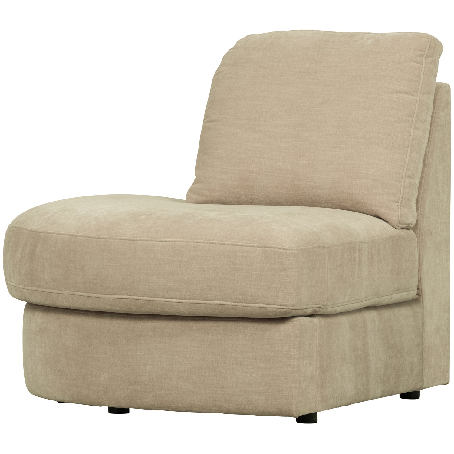 Sofaelement Eckbank FAMILY runde Ecke links Webstoff sand