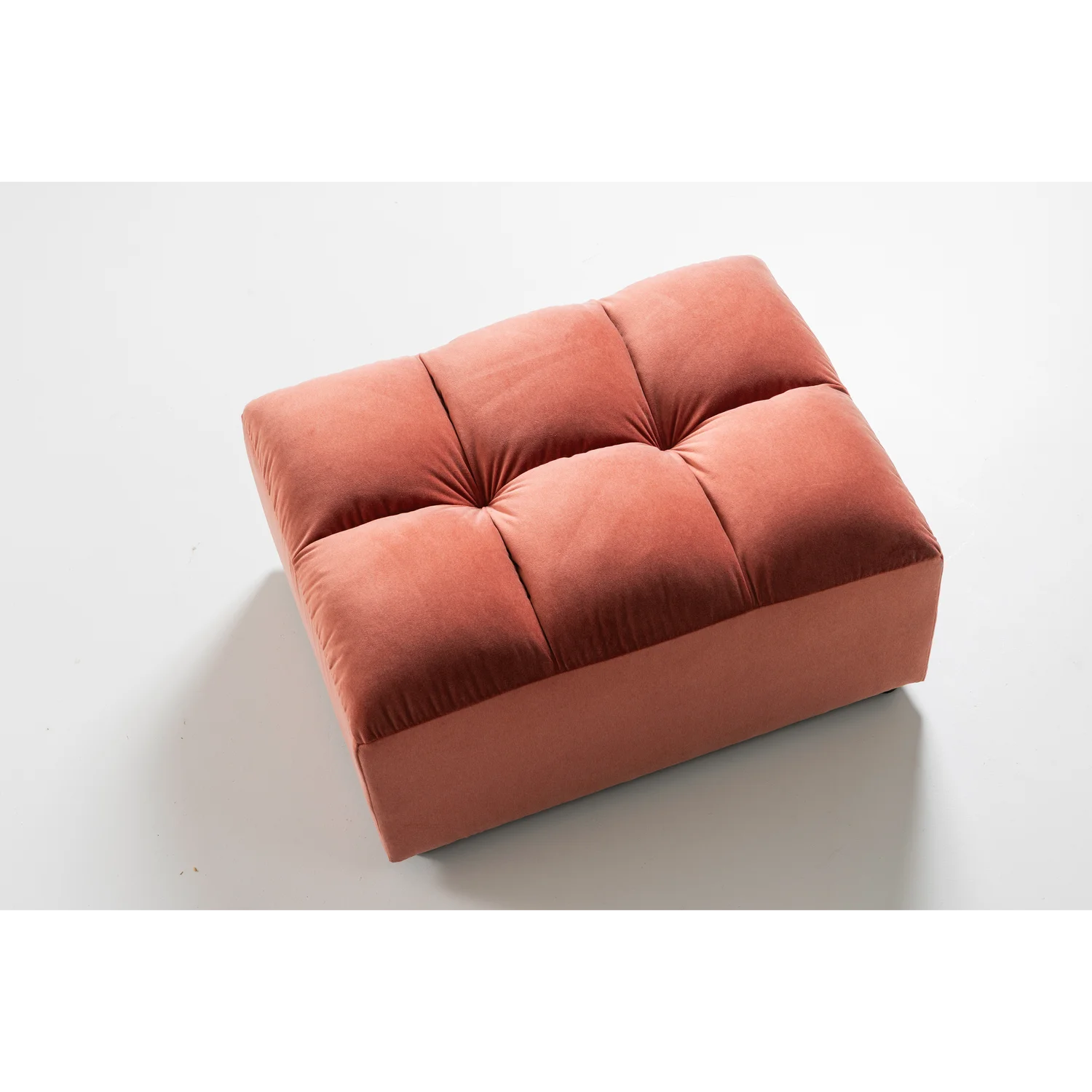 Pouf ALLURE 100 x 70 cm Hocker Sitzhocker Samt blush