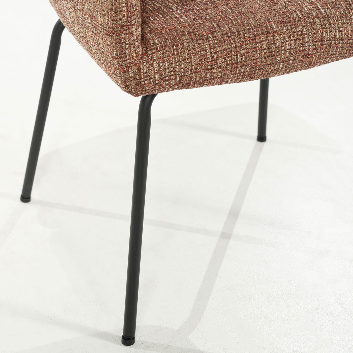 Esszimmer Stuhl Indy Vierfußstuhl Metall Stoff rot