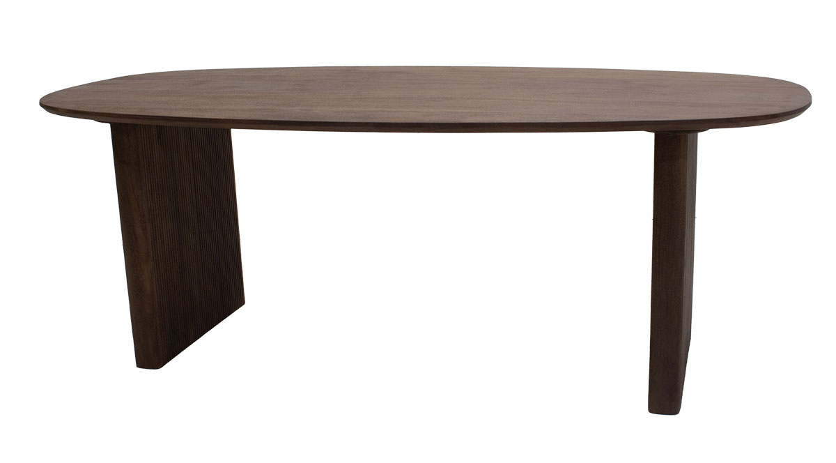 Esstisch LAYA 210 x 100 cm oval Mango Massivholz dunkelbraun