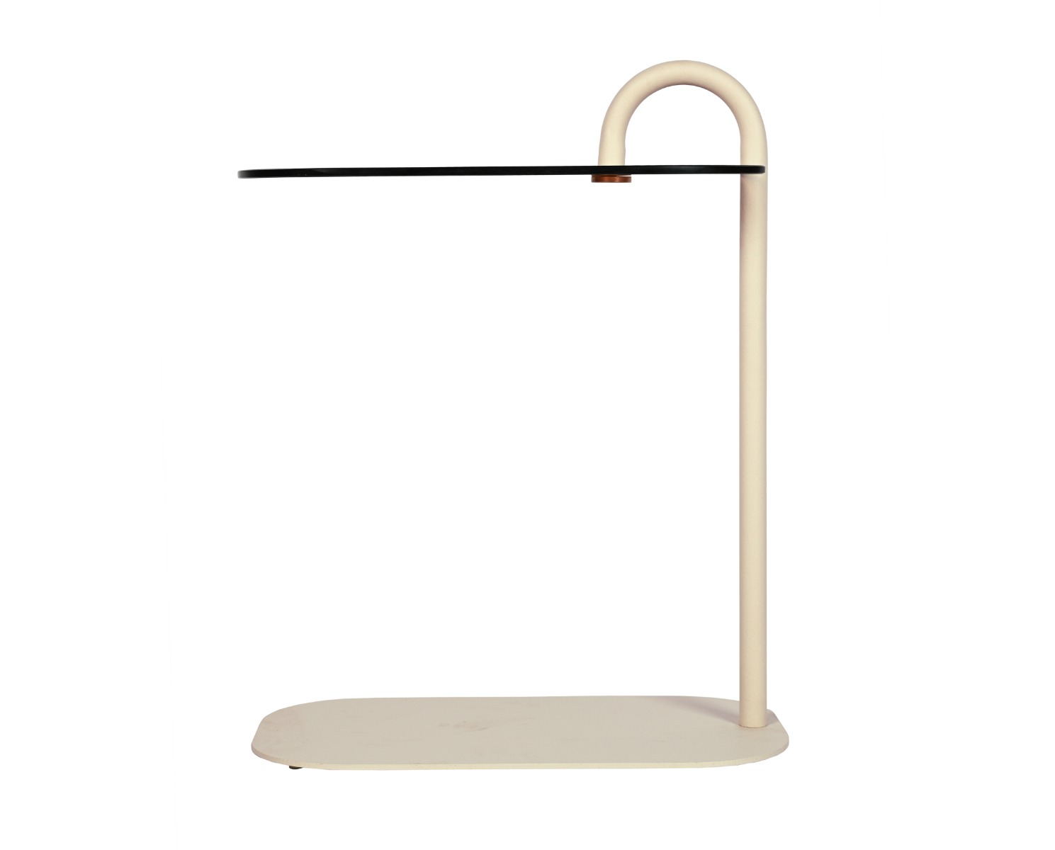 Zeitungsständer Amy H 65 cm Glas Ablagefläche Metall beige Beistelltisch