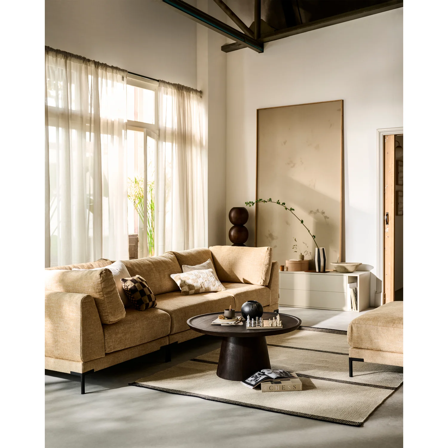 Loveseat Sessel Couple Element Chenille Webstoff butter melange