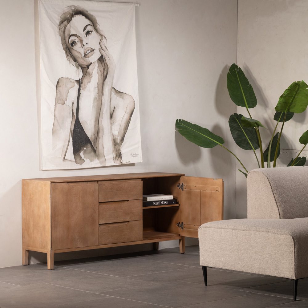 Sideboard NIRJO natur braun 150 cm