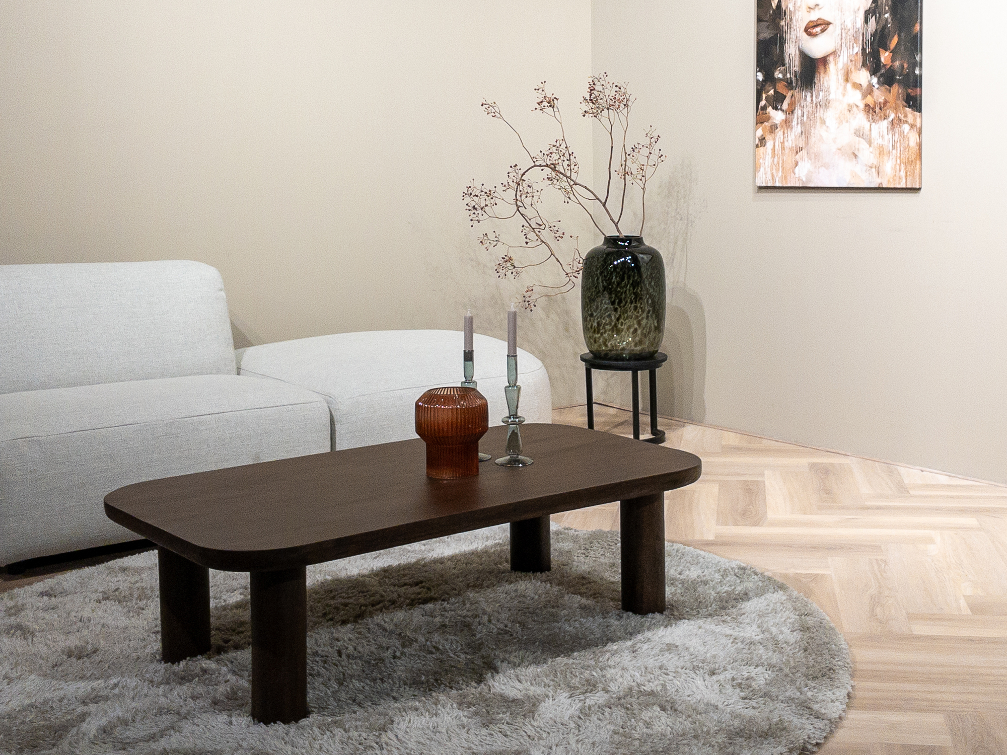 Couchtisch Badou 120 x 70 cm Mangoholz braun Sofatisch