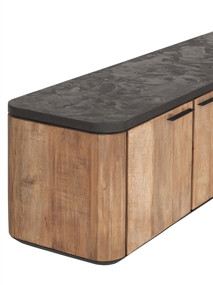 TV Möbel Soho 230 cm hängend recyceltes Teakholz Mortex Lowboard