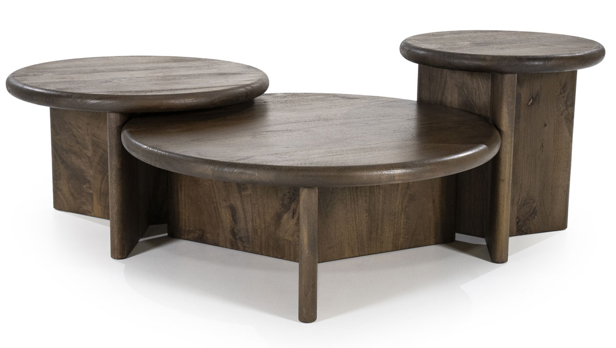 Couchtisch Leoti rund Ø 80 cm Akazie Holz braun