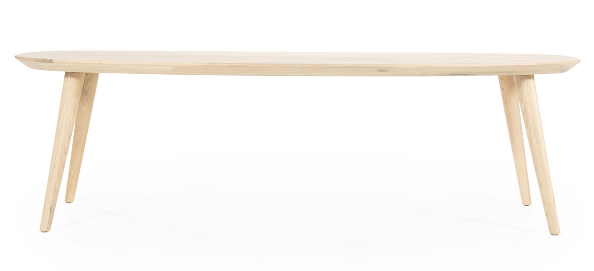 Esstisch Elijah oval 300 x 100 cm Braun Eiche hellbraun