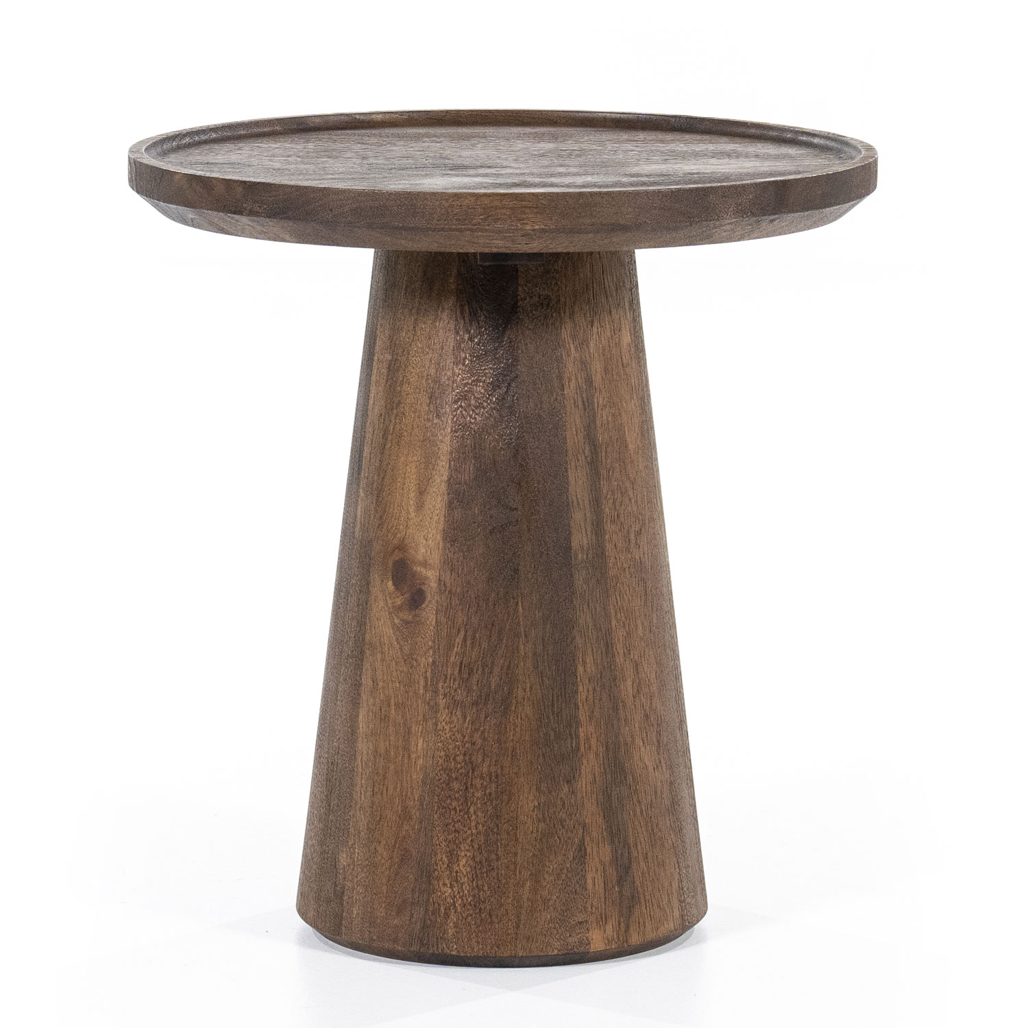 Couchtisch Beistelltisch Ron Ø 46 cm Mangoholz braun