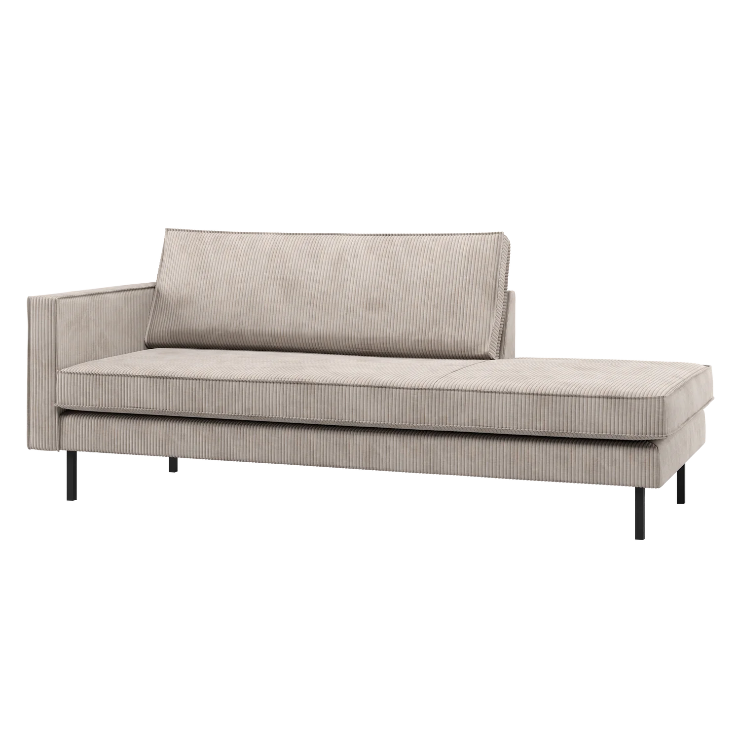 Sofa Chaiselongue RODEO Ripstoff ecru Recamiere links Tagesbett