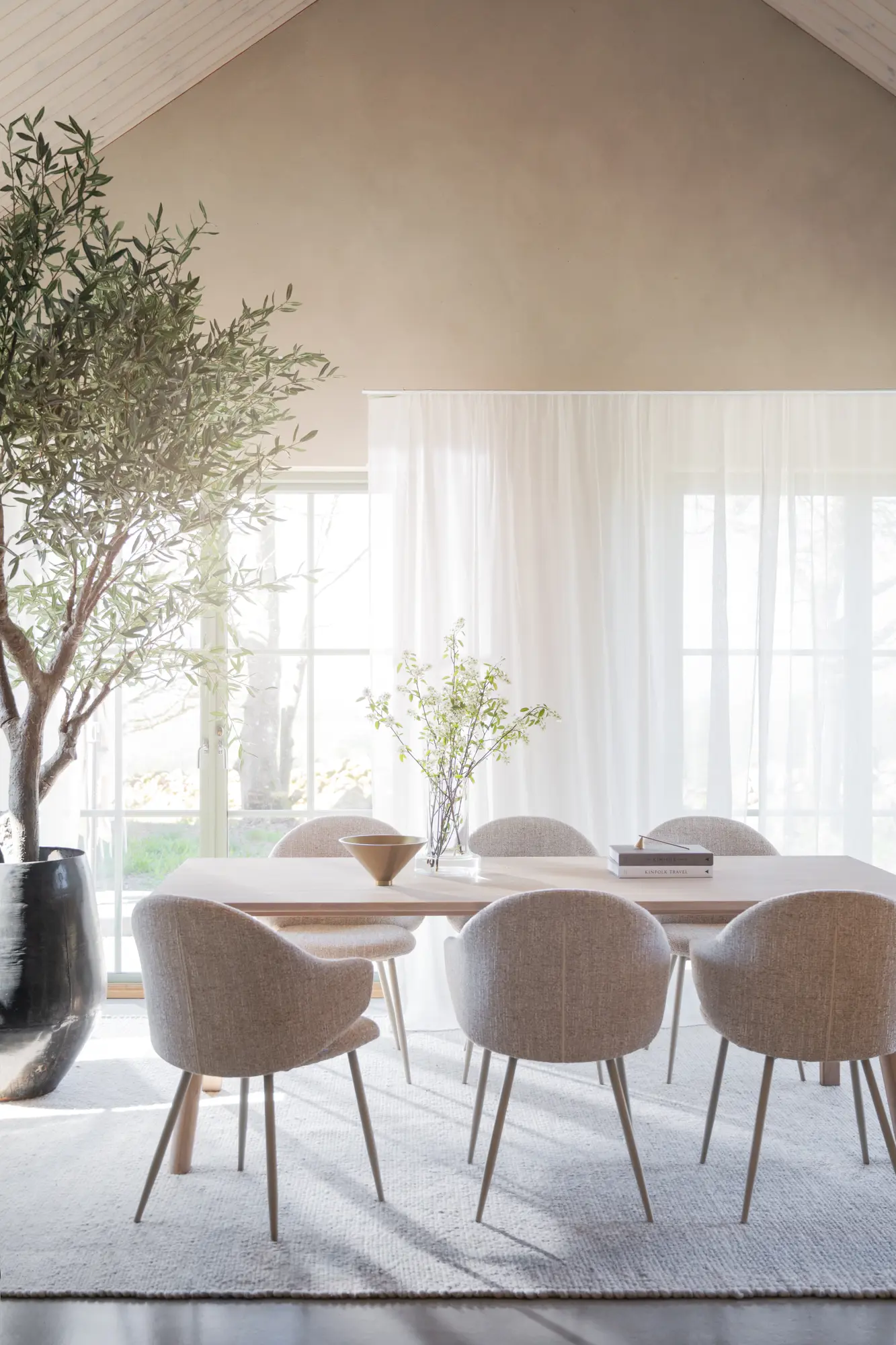 Esstisch LAPPERON 220 x 95 cm Eiche white wash verlängerbar 310 cm