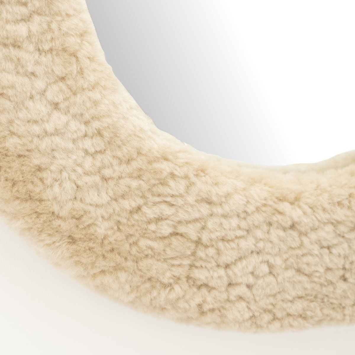 Wandspiegel Kiss oval 130 x 60 Spiegel Stoffrand beige