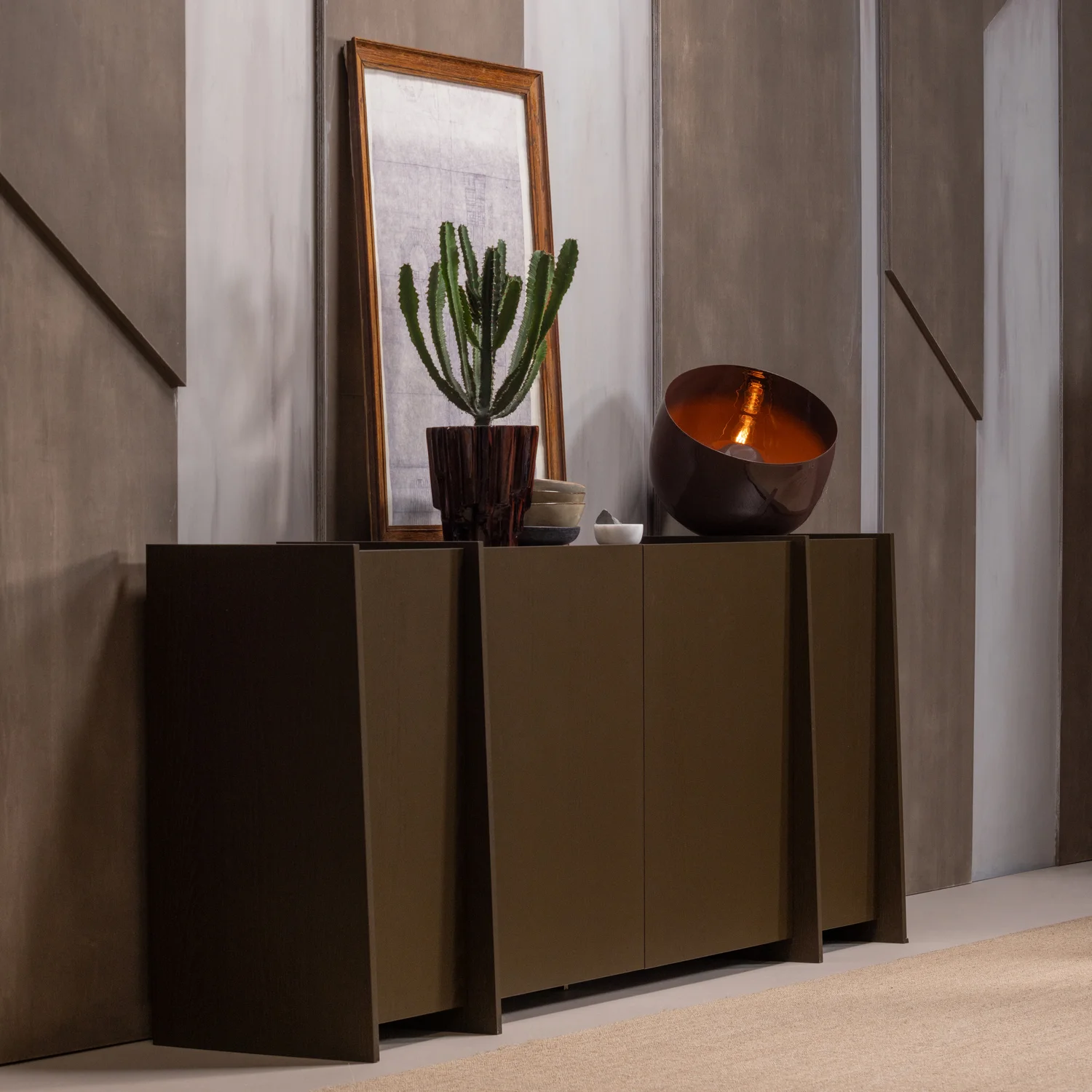 Kommode BROCK B 200 cm Esche Furnier mittelbraun