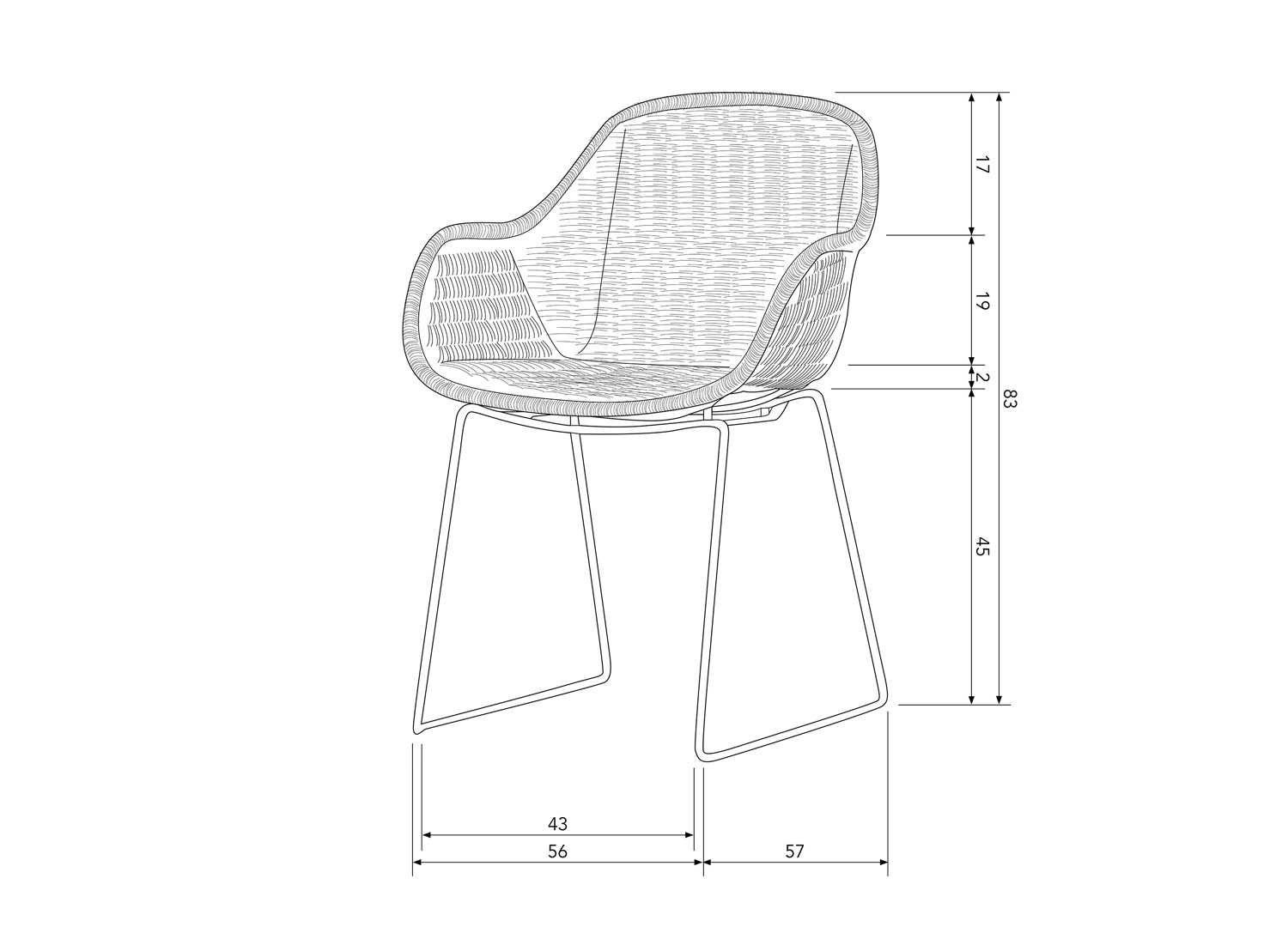 2er Set Esszimmerstuhl Stuhl Willow natur Kunstrattan