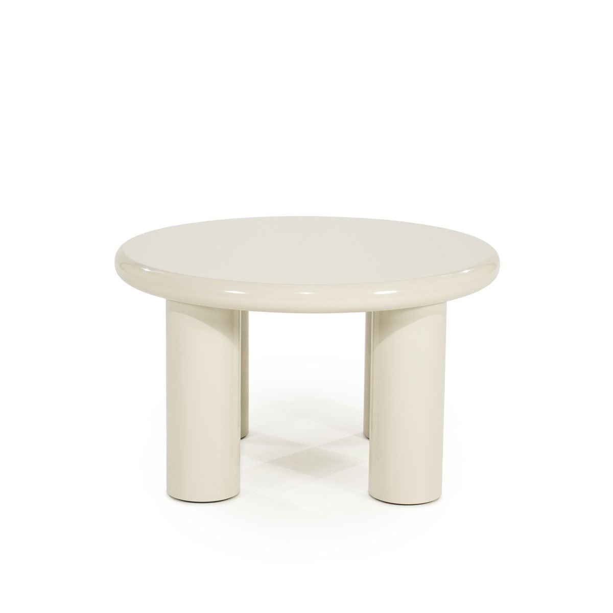 Beistelltisch Bloop Ø 60 cm MDF High Gloss beige Couchtisch