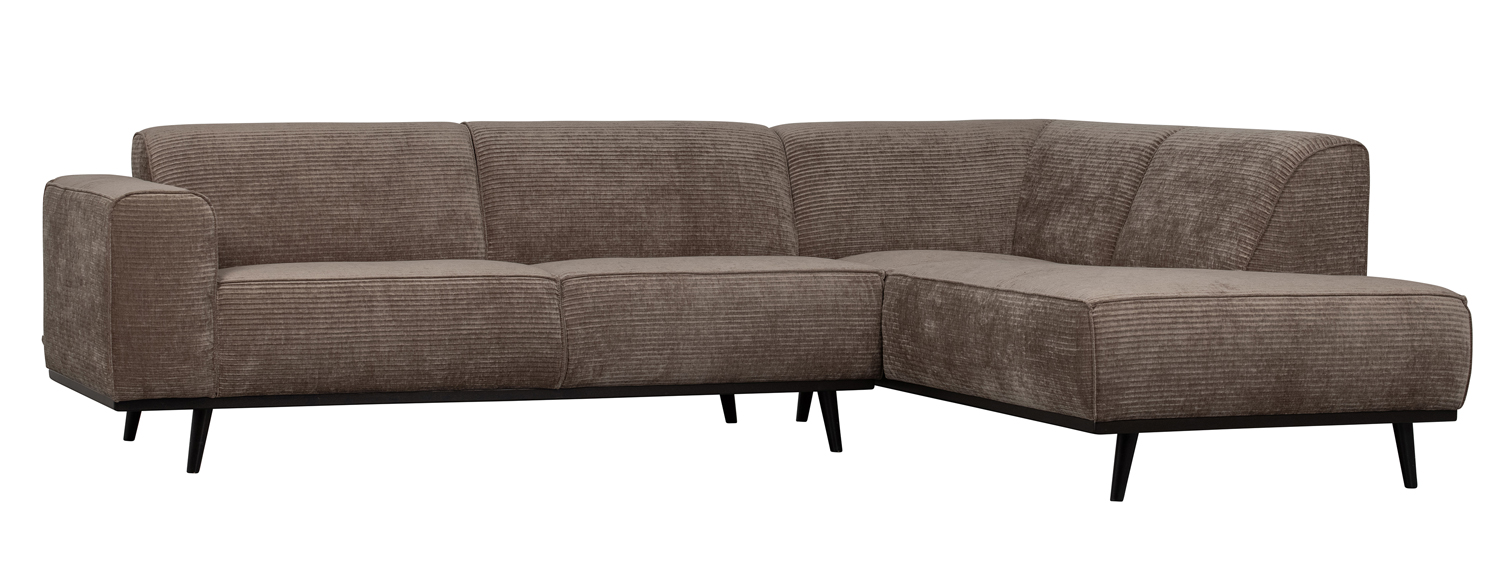 Ecksofa Statement Rib Cord taupe Chaiselongue rechts