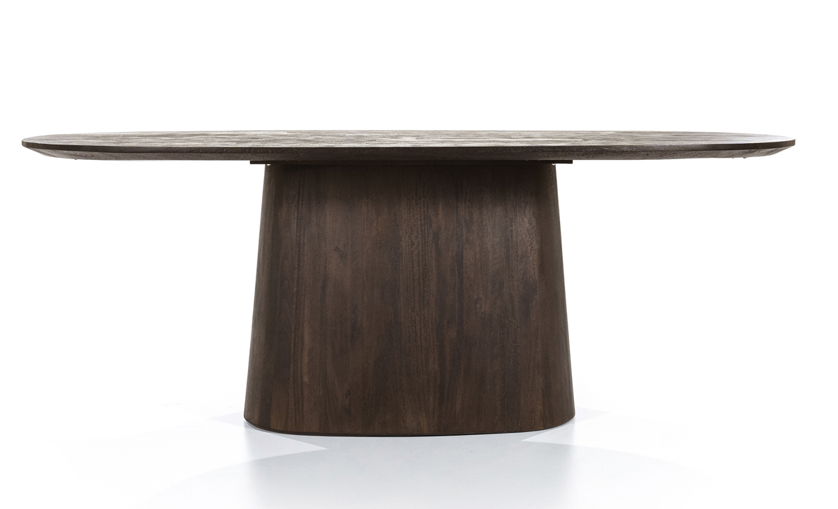 Esstisch Aron 200 x 110 cm oval Mango Holz braun