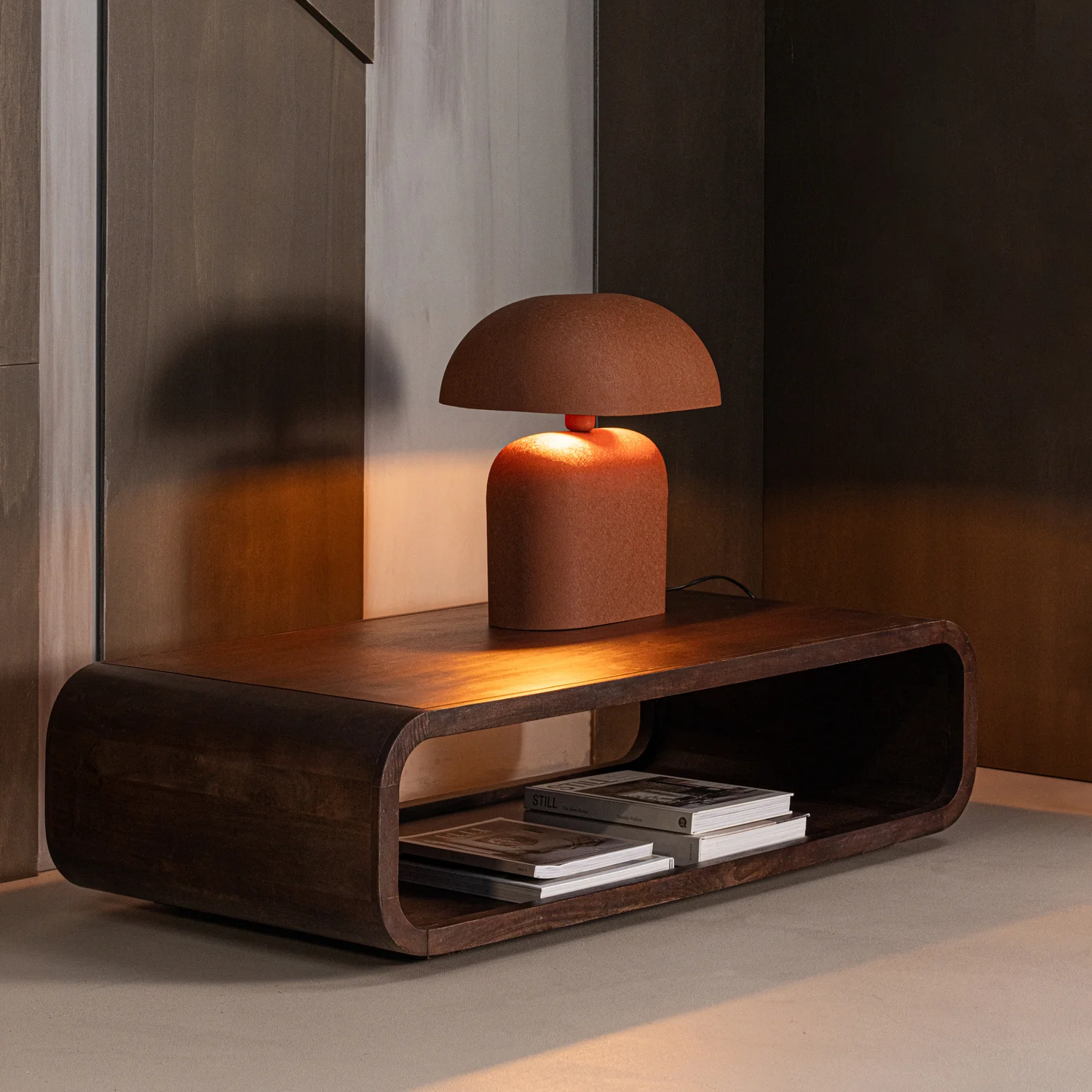 Couchtisch KINU 120 x 60 cm Mangoholz dunkelbraun Sofatisch