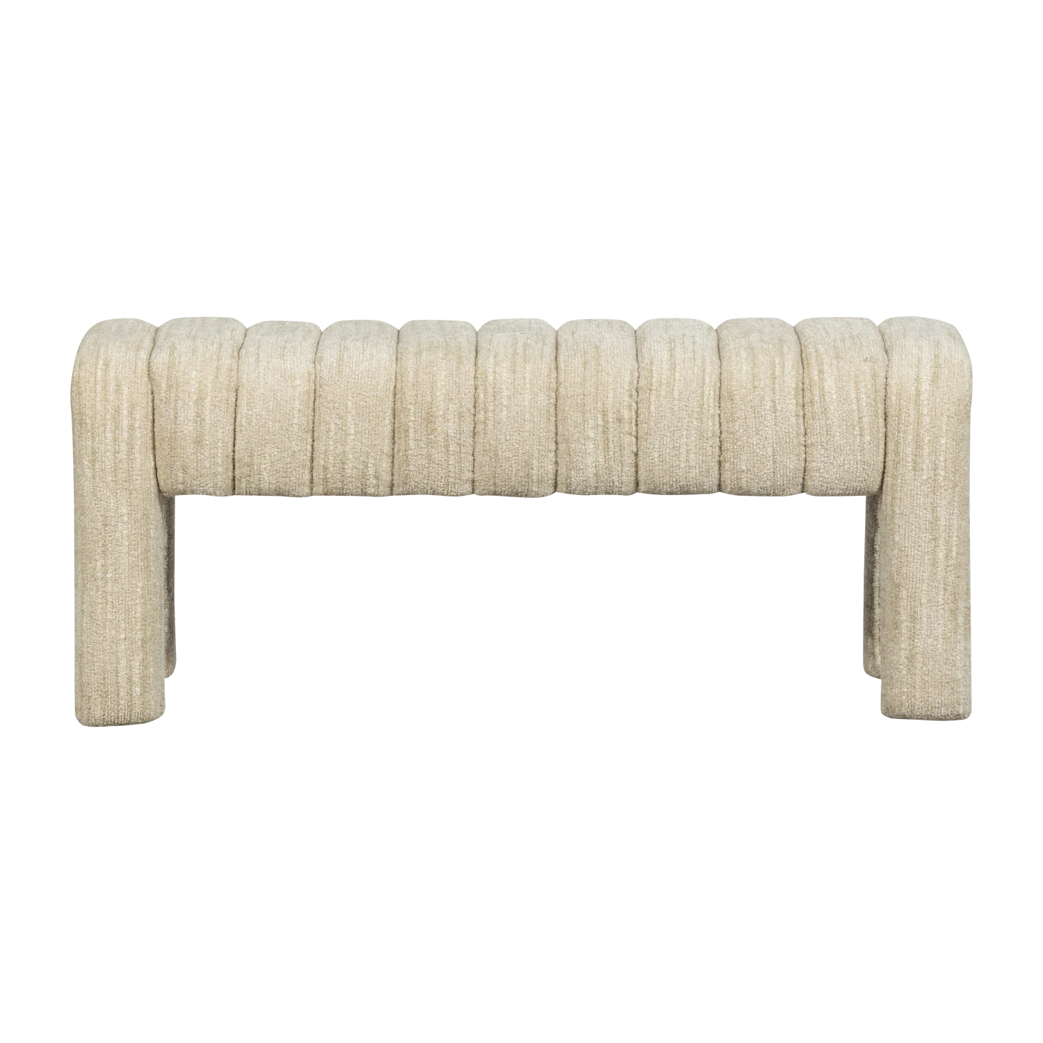 Esstischbank Polsterbank FREX 110 cm Bouclé-Stoff natur