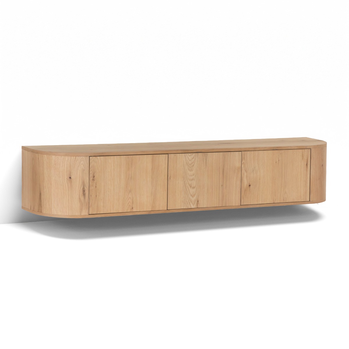 TV Möbel Lowboard Novero 180 cm schwebend Eichenholzfurnier natur Kommode