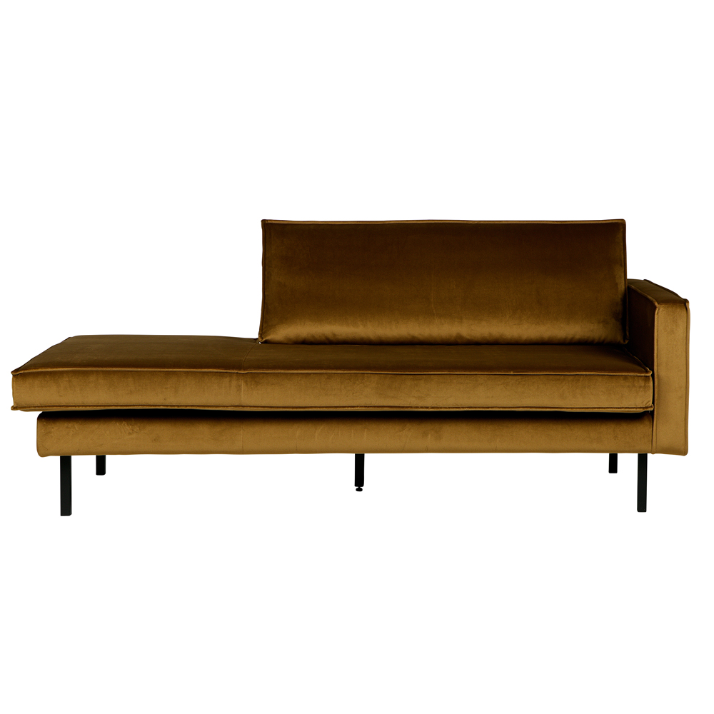 Sofa Chaiselongue RODEO Recamiere Samt honiggelb