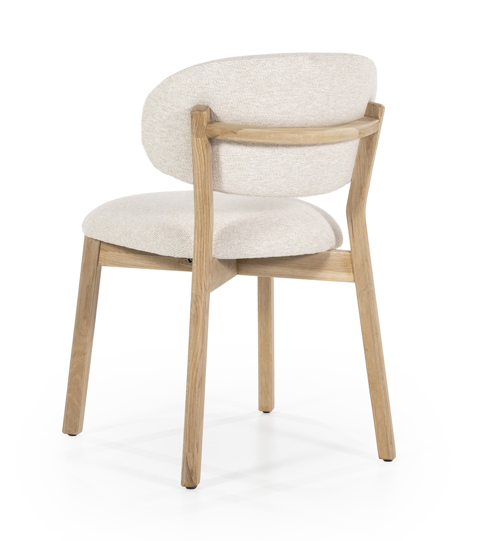 Esszimmerstuhl Stuhl MICKY Stoffbezug beige Beine Eiche