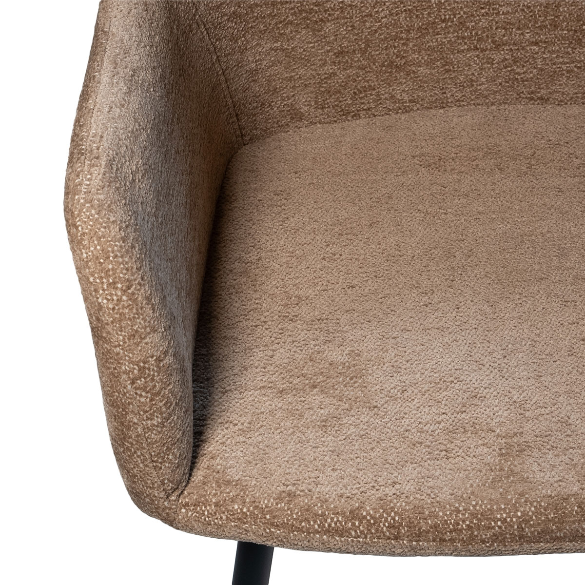 Esszimmerstuhl Stuhl Maribell mit Armlehne Metall Bezug taupe