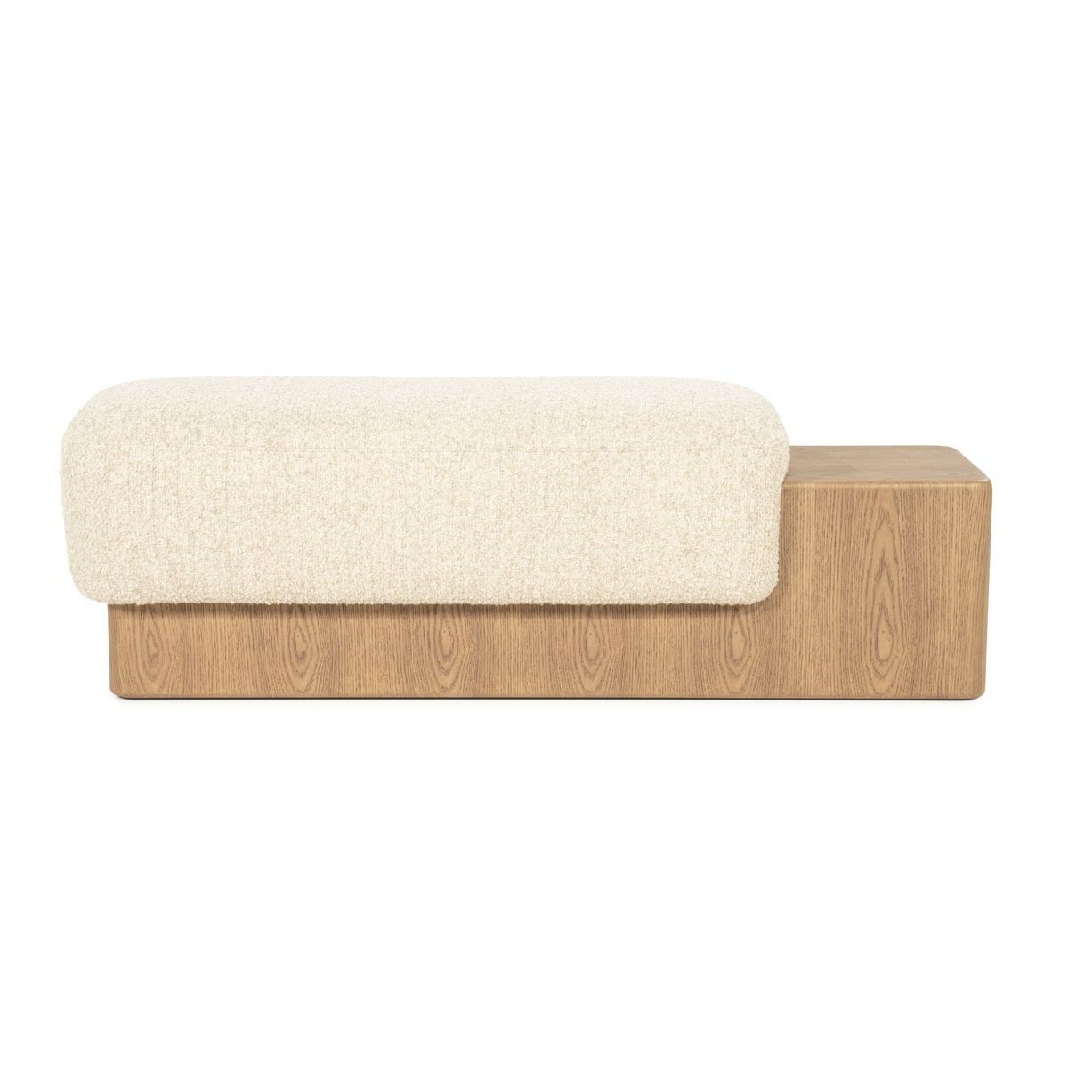 Sitzbank Bank George 133 cm Esche Furnier Stoff Flou beige