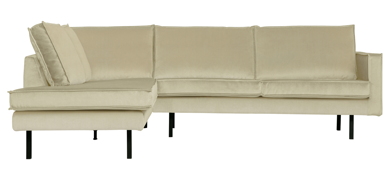 Eckgarnitur Rodeo Samt pistazie Couch Sofa Ecksofa Longchair links