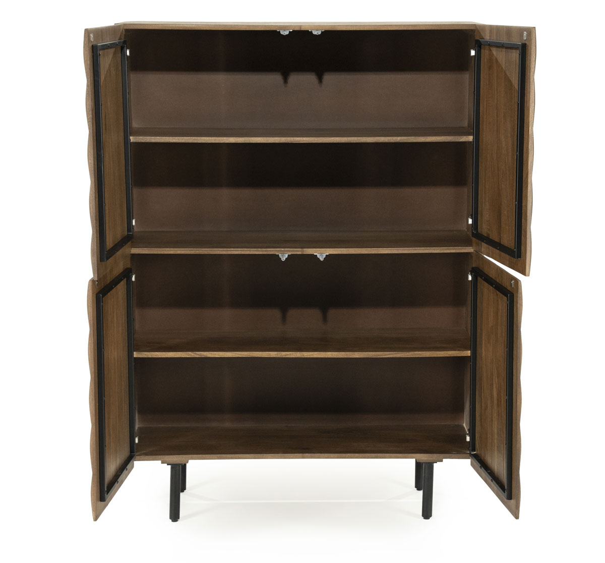 Highboard Felix H 147 cm mit 4 Türen Mango Holz