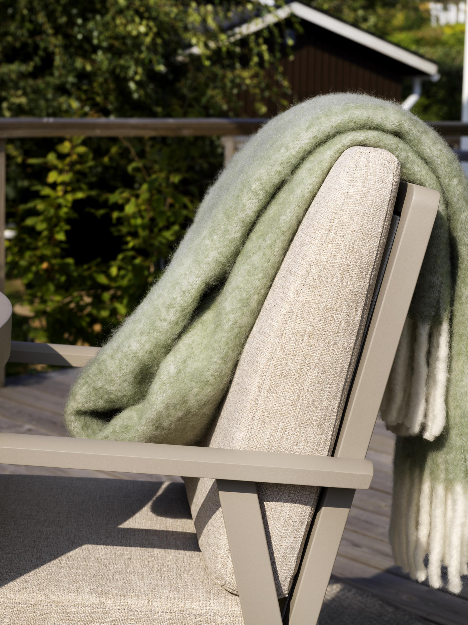 Gartenmöbel Esstischgruppe Samvaro beige Tisch Ø 140 cm mit 6 Stühlen